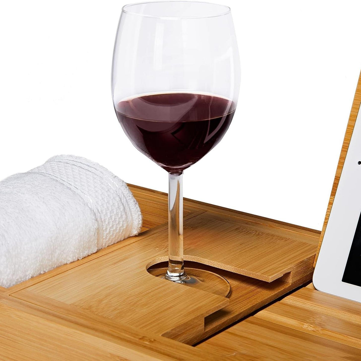 Expandable Bamboo Bath Caddy with Book Rest