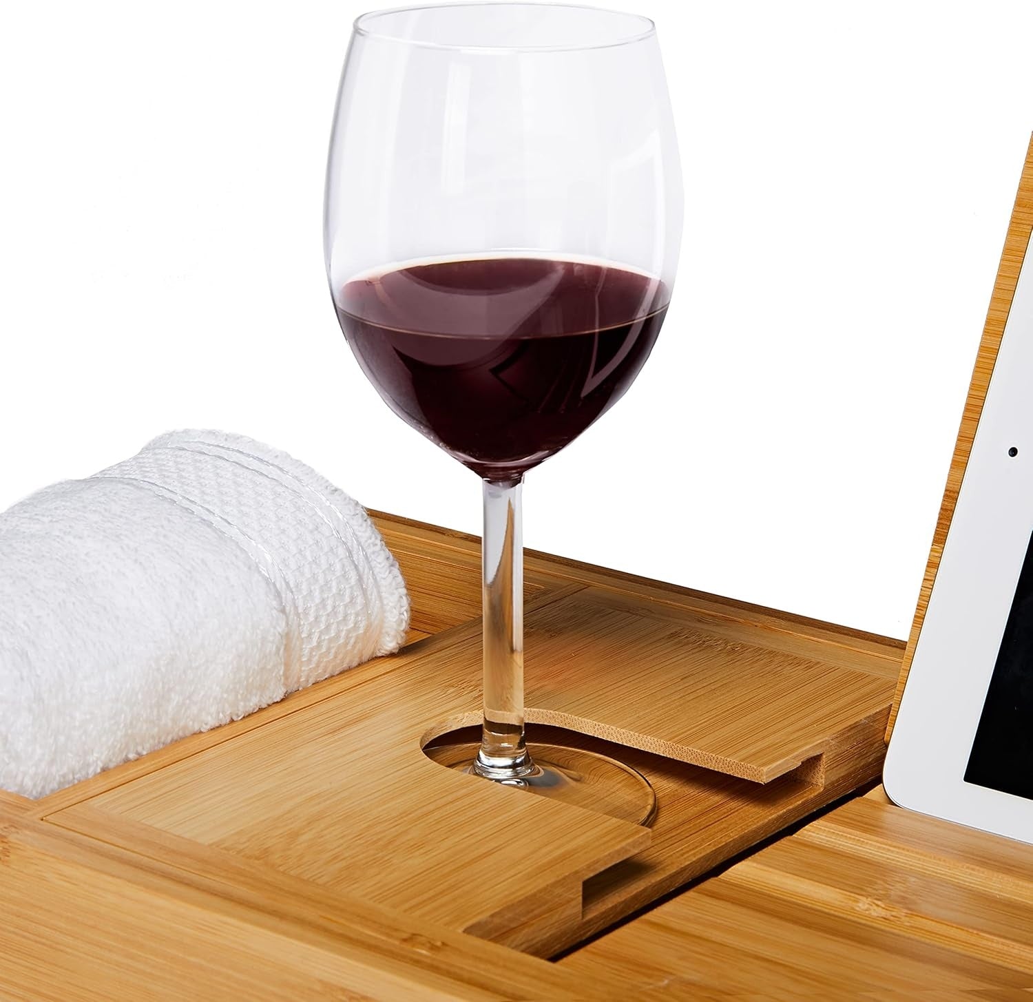 Expandable Bamboo Bath Caddy with Book Rest