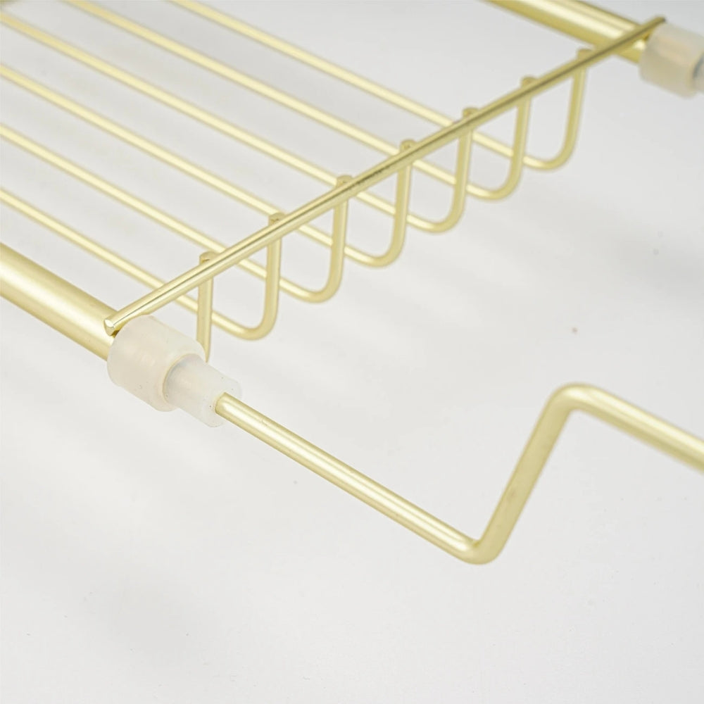 Expandable Gold Bathtub Caddy with Book Rest