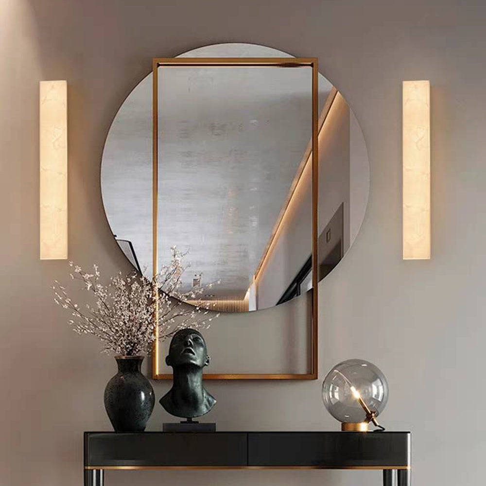 Faux Alabaster Wall Sconce with Warm LED Glow