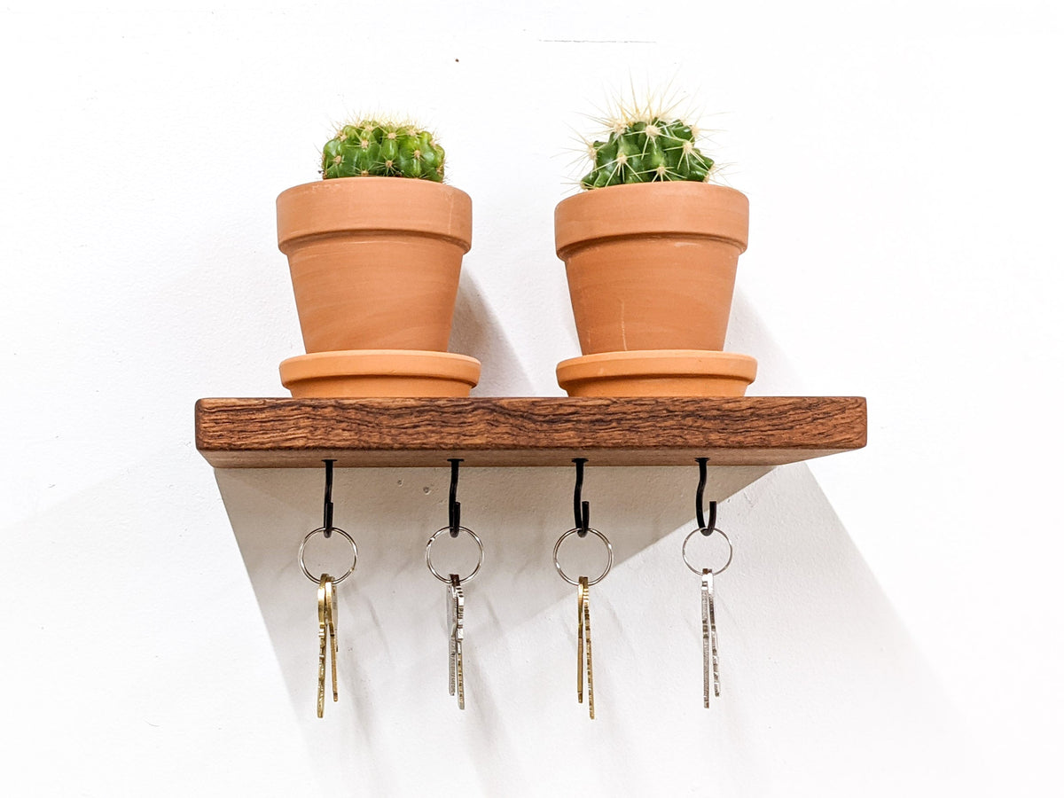 Floating Shelf for Keys in Mahogany