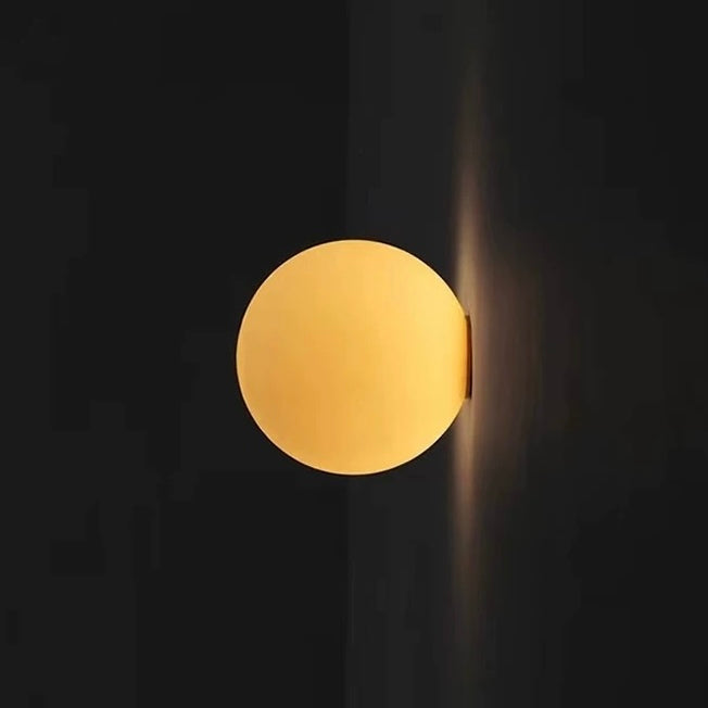 Frosted Glass Globe LED Wall Sconce Light