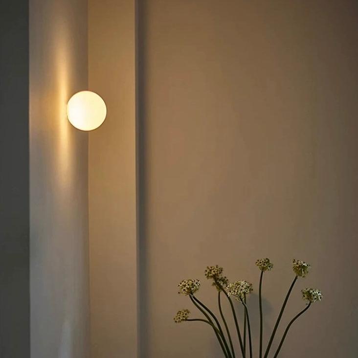 Frosted Glass Globe LED Wall Sconce Light