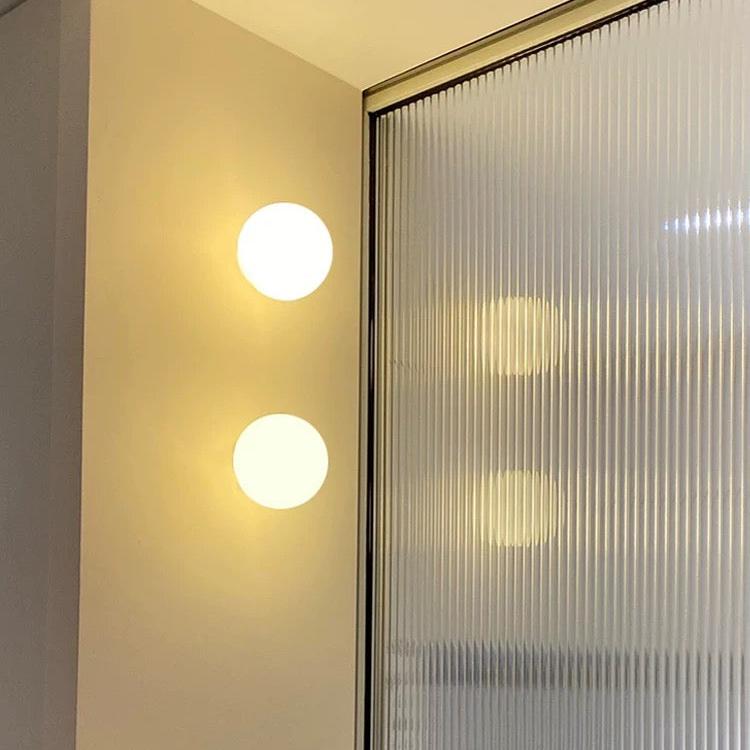 Frosted Glass Globe LED Wall Sconce Light