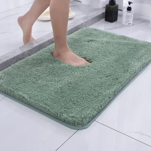 Fur Bath Rug with Plush Microfiber Pile