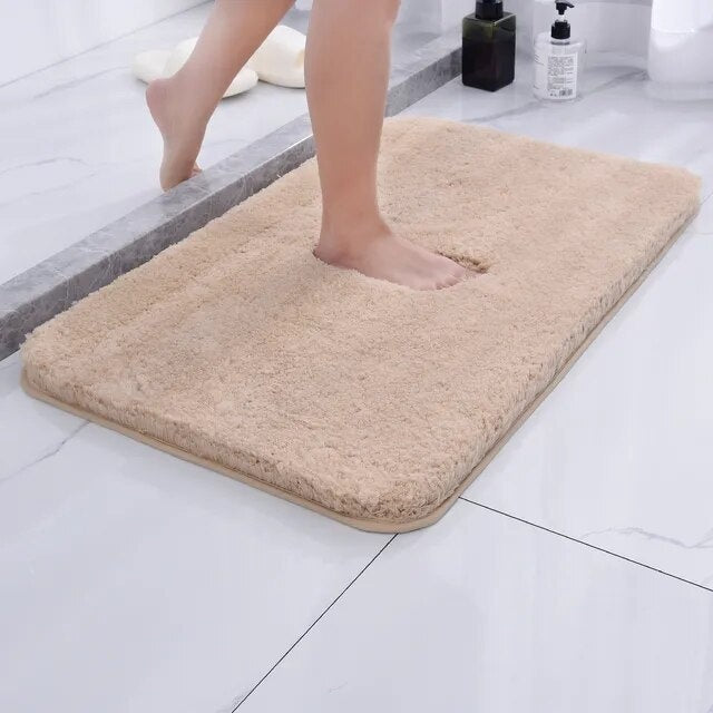 Fur Bath Rug with Plush Microfiber Pile