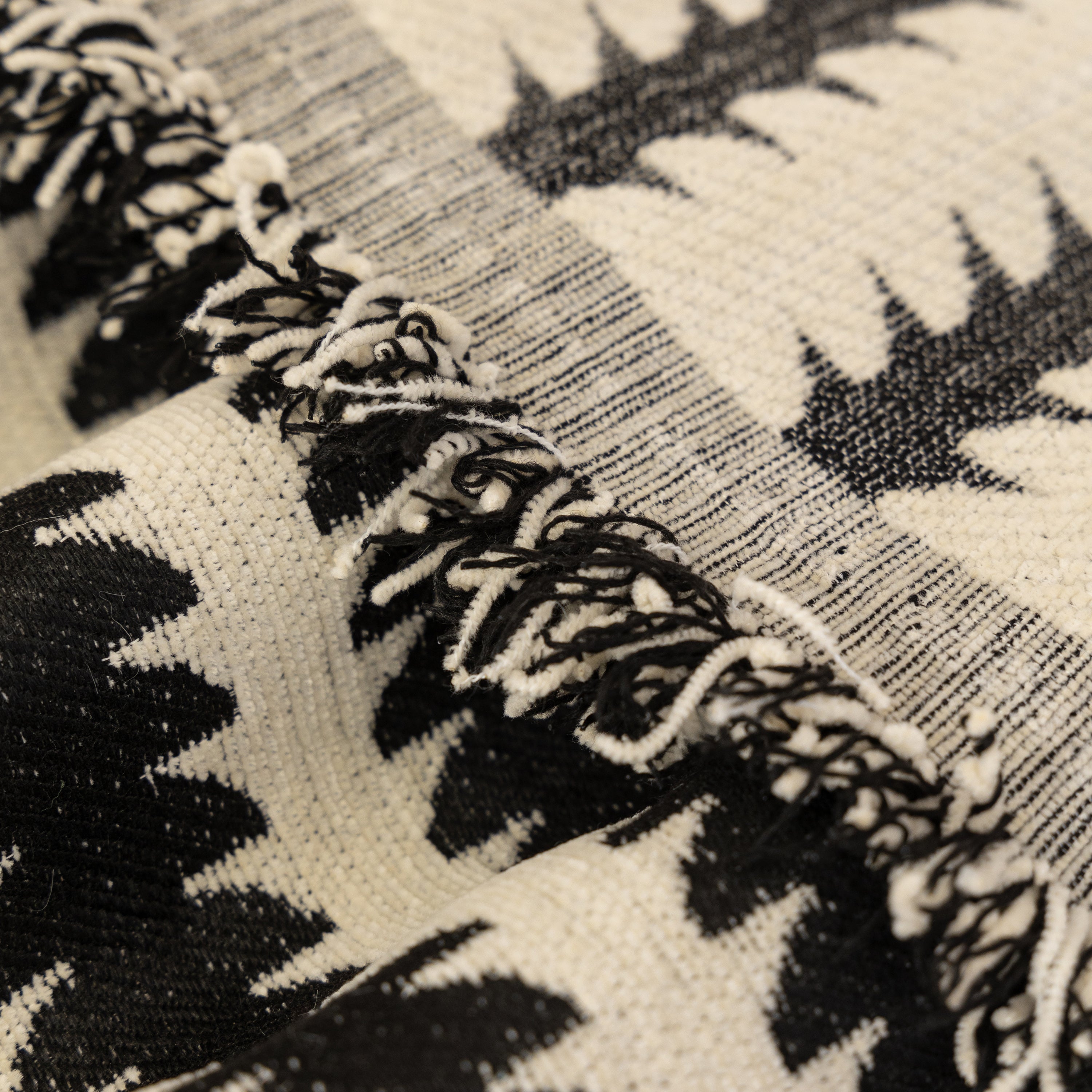 Geometric Chenille Fringed Sofa Cover Throw