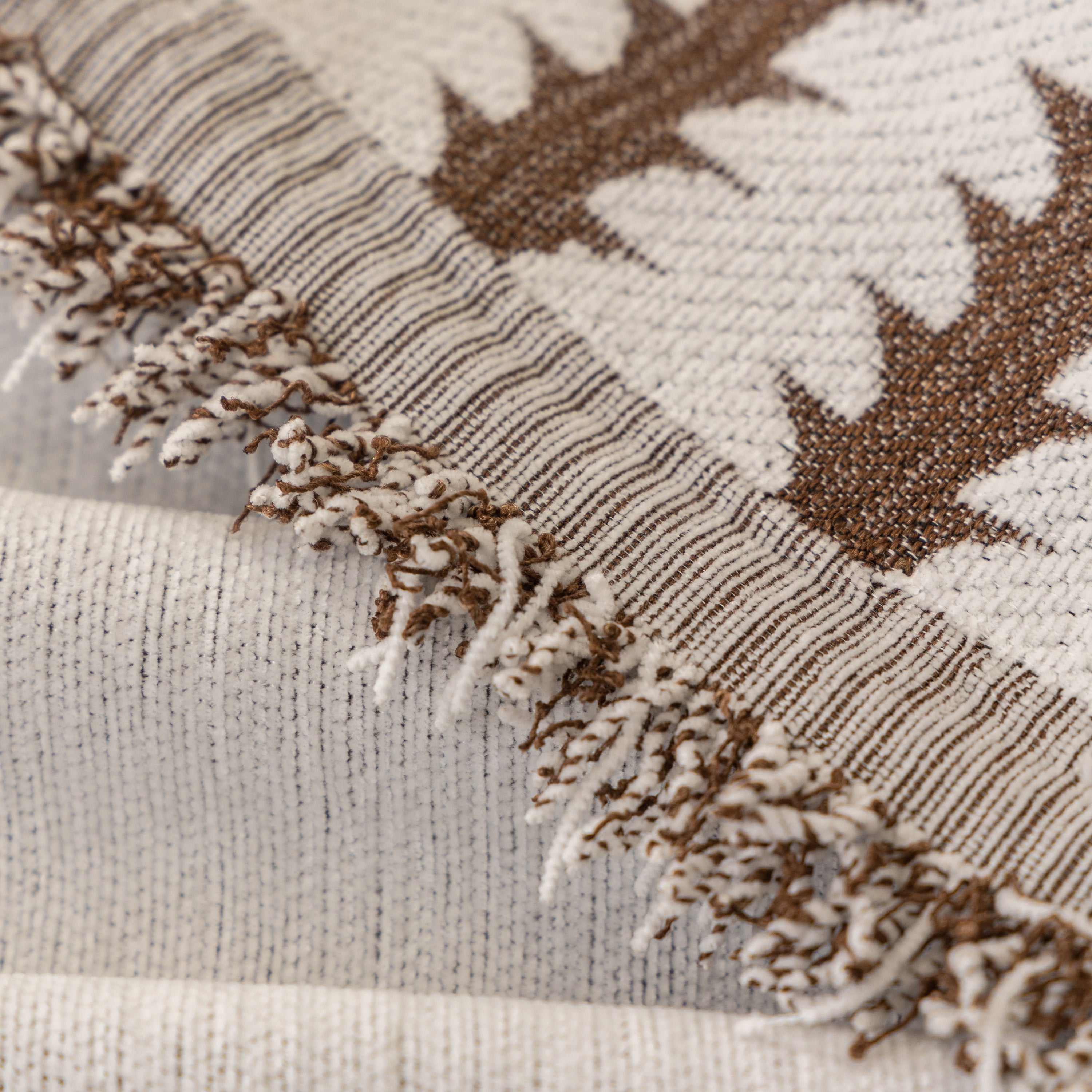 Geometric Chenille Fringed Sofa Cover Throw
