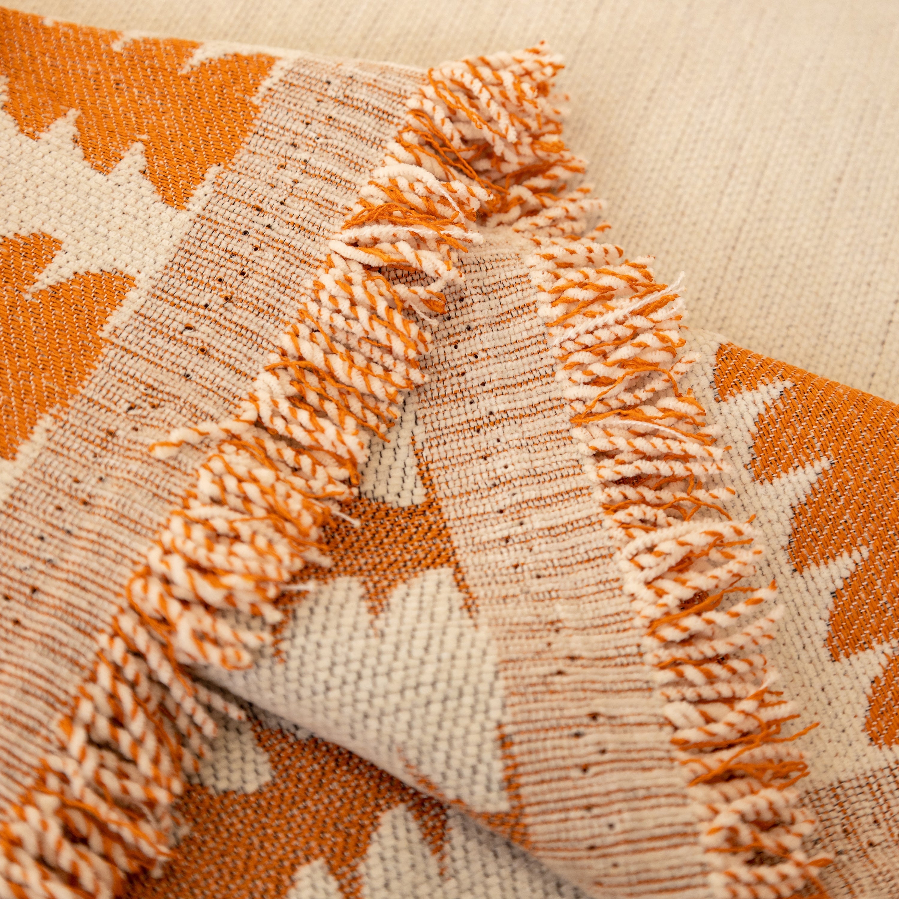 Geometric Chenille Fringed Sofa Cover Throw
