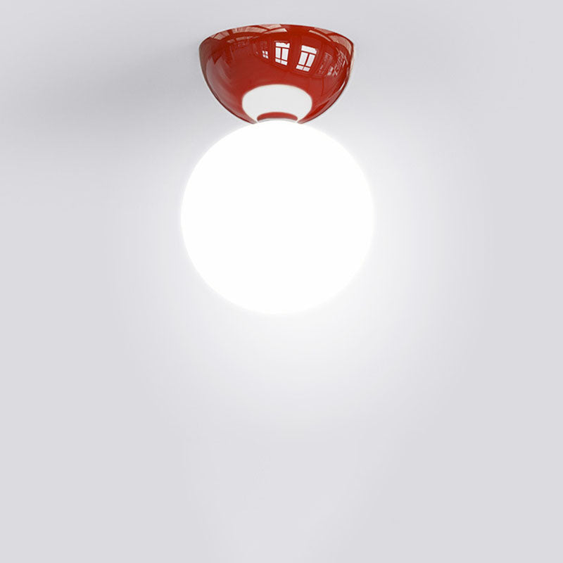 Glass Globe Ceiling Light with Scalloped Cap