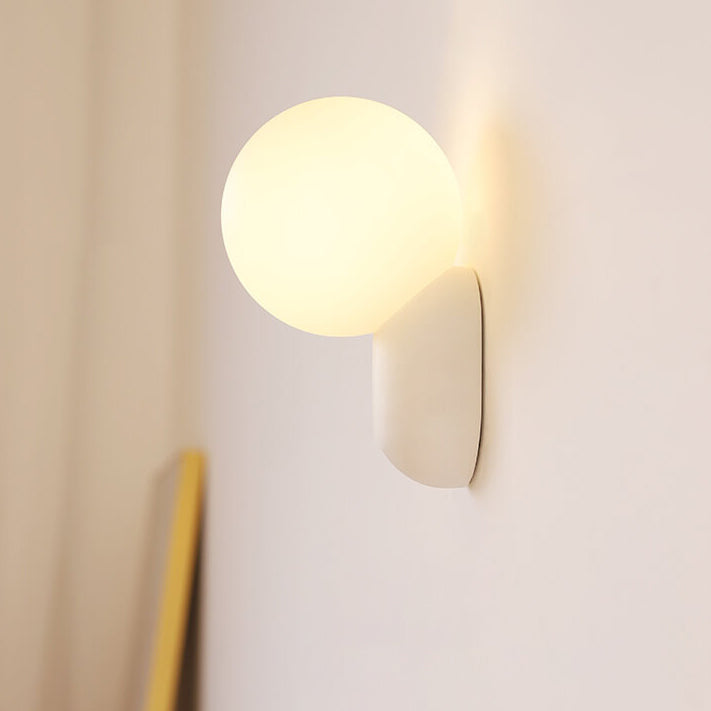 Glass Globe Wall Light with Resin Pebble