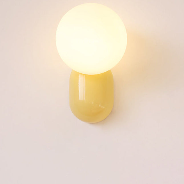 Glass Globe Wall Light with Resin Pebble