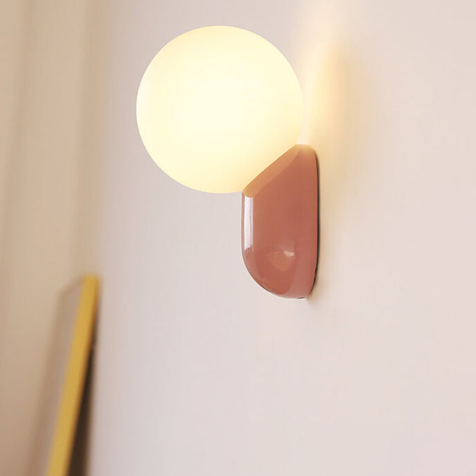 Glass Globe Wall Light with Resin Pebble