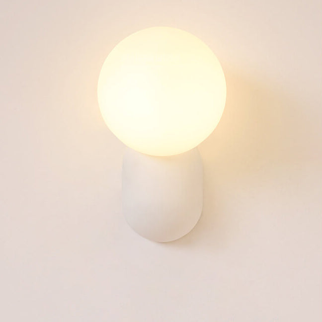 Glass Globe Wall Light with Resin Pebble