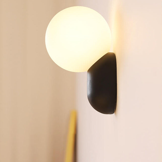 Glass Globe Wall Light with Resin Pebble