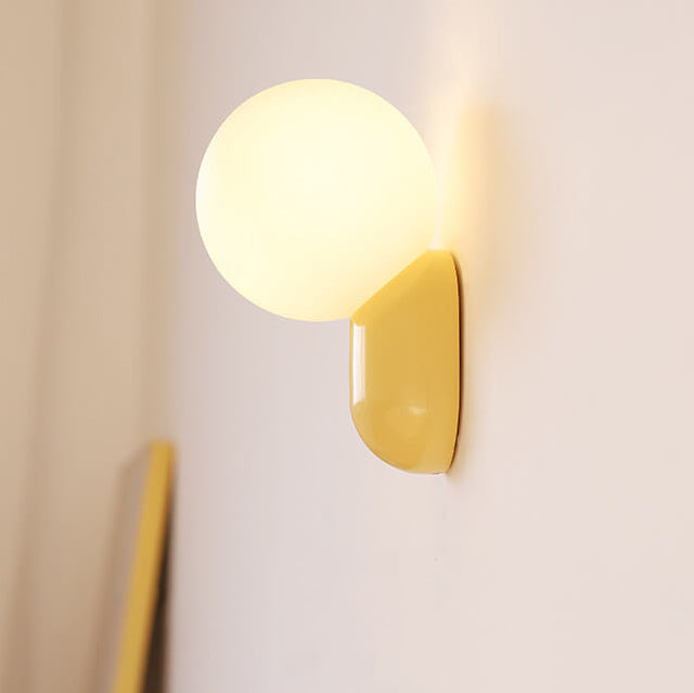 Glass Globe Wall Light with Resin Pebble