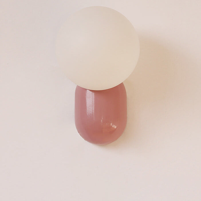 Glass Globe Wall Light with Resin Pebble