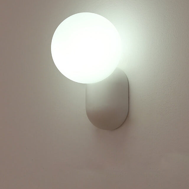 Glass Globe Wall Light with Resin Pebble