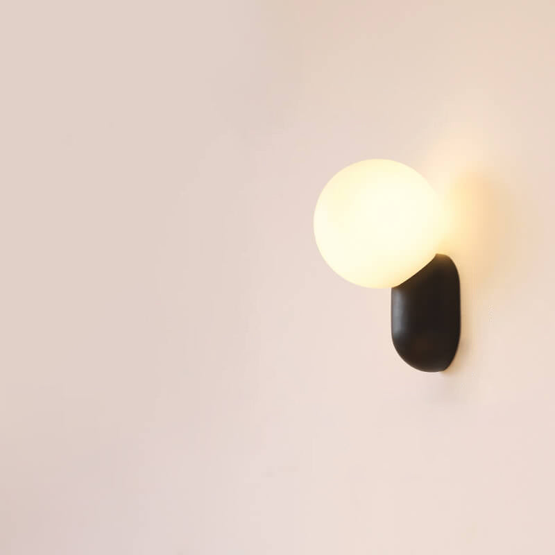 Glass Globe Wall Light with Resin Pebble