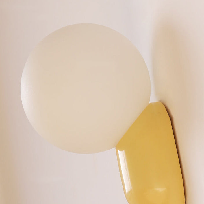 Glass Globe Wall Light with Resin Pebble