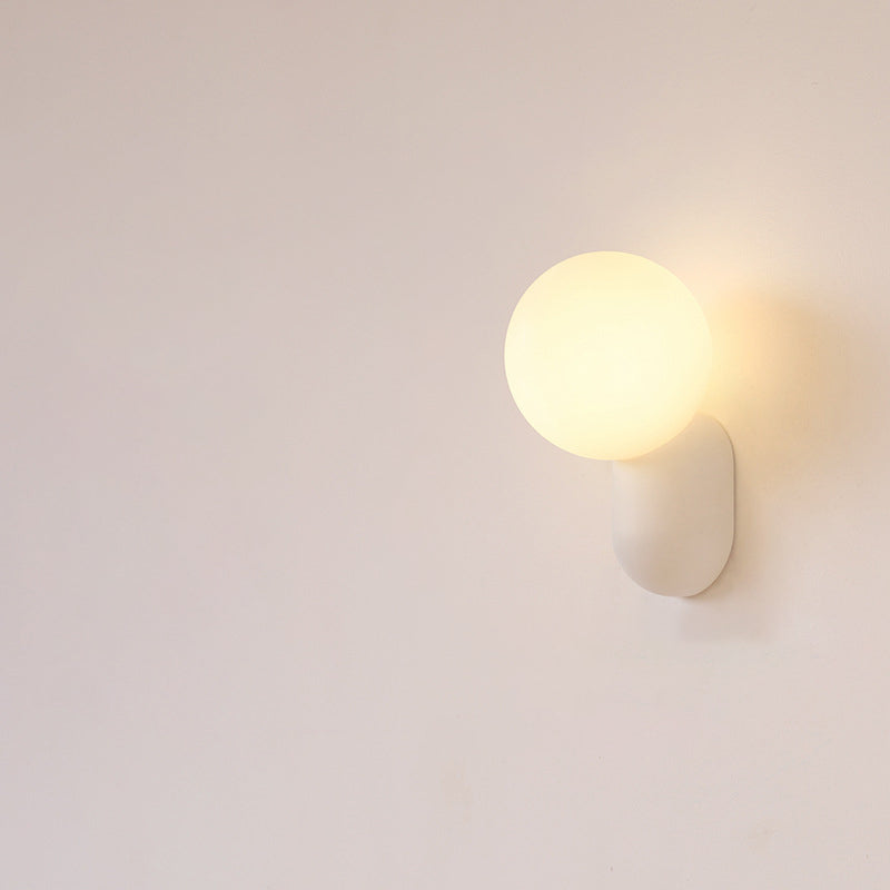Glass Globe Wall Light with Resin Pebble
