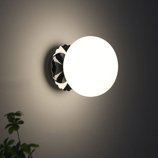 Glass Globe Wall Light with Scalloped Base