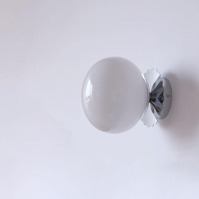 Glass Globe Wall Light with Scalloped Base