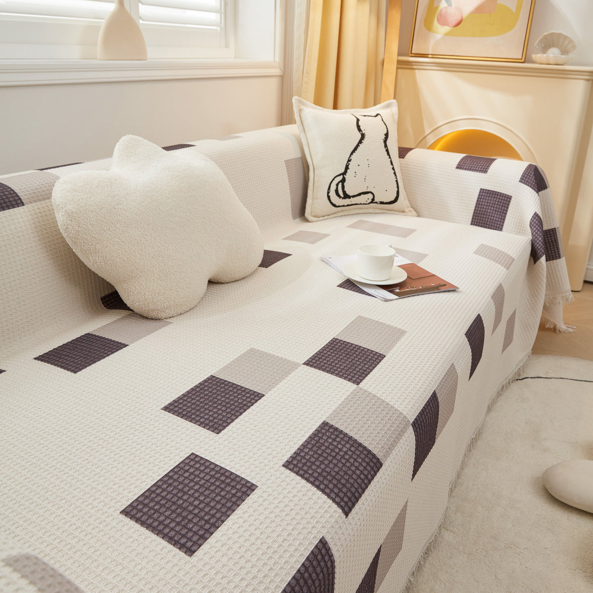 High-Quality Fabric Non-Slip Sofa Cover Throw, Throw Blankets for Couch, Furniture Covers for Pets
