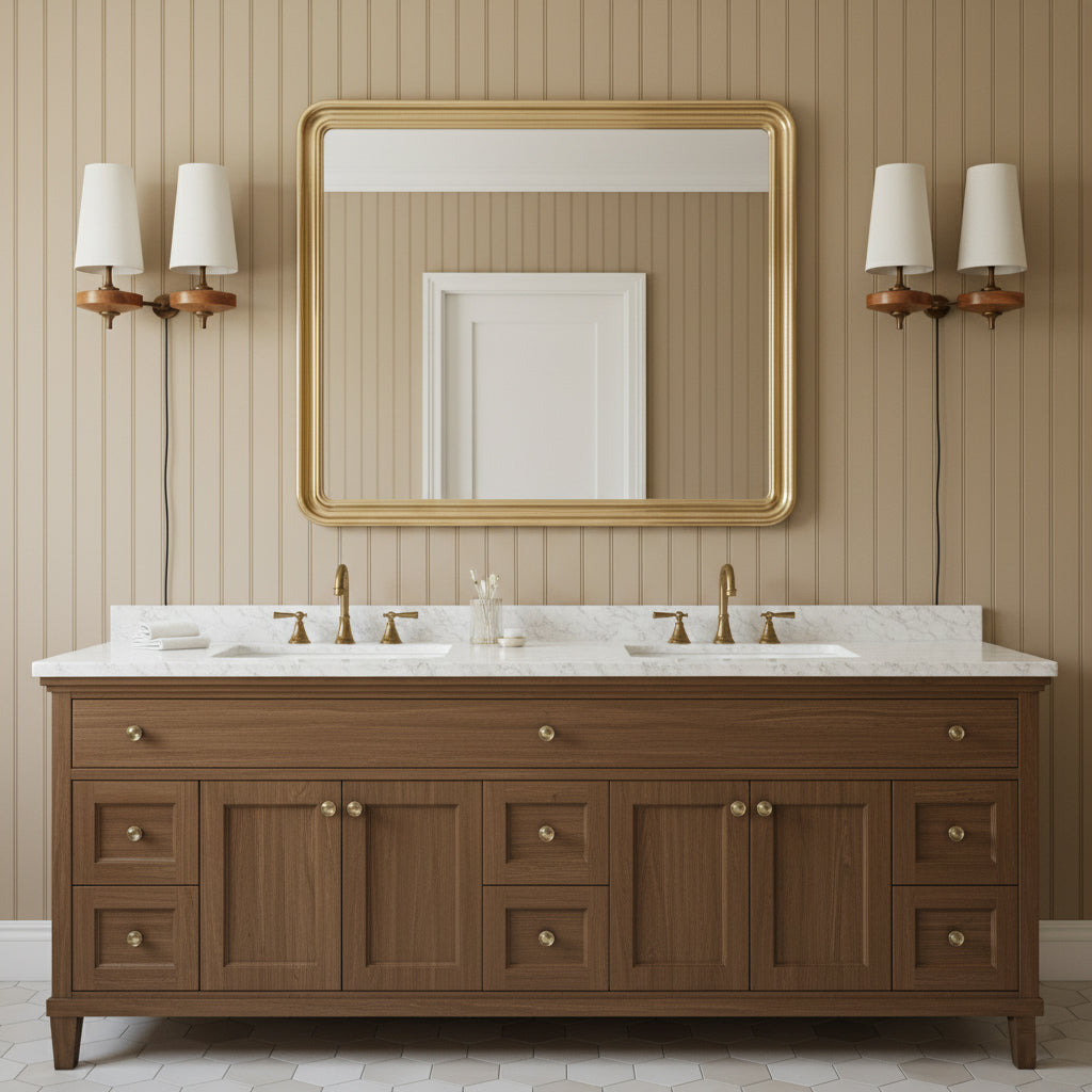 Modern Walnut Plug-In Double Wall Sconce Lamp
