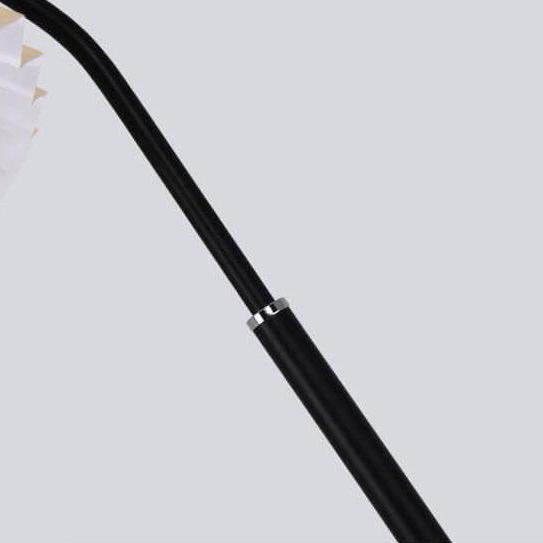 Iron Pleated Shade Floor Lamp with Curved Arm