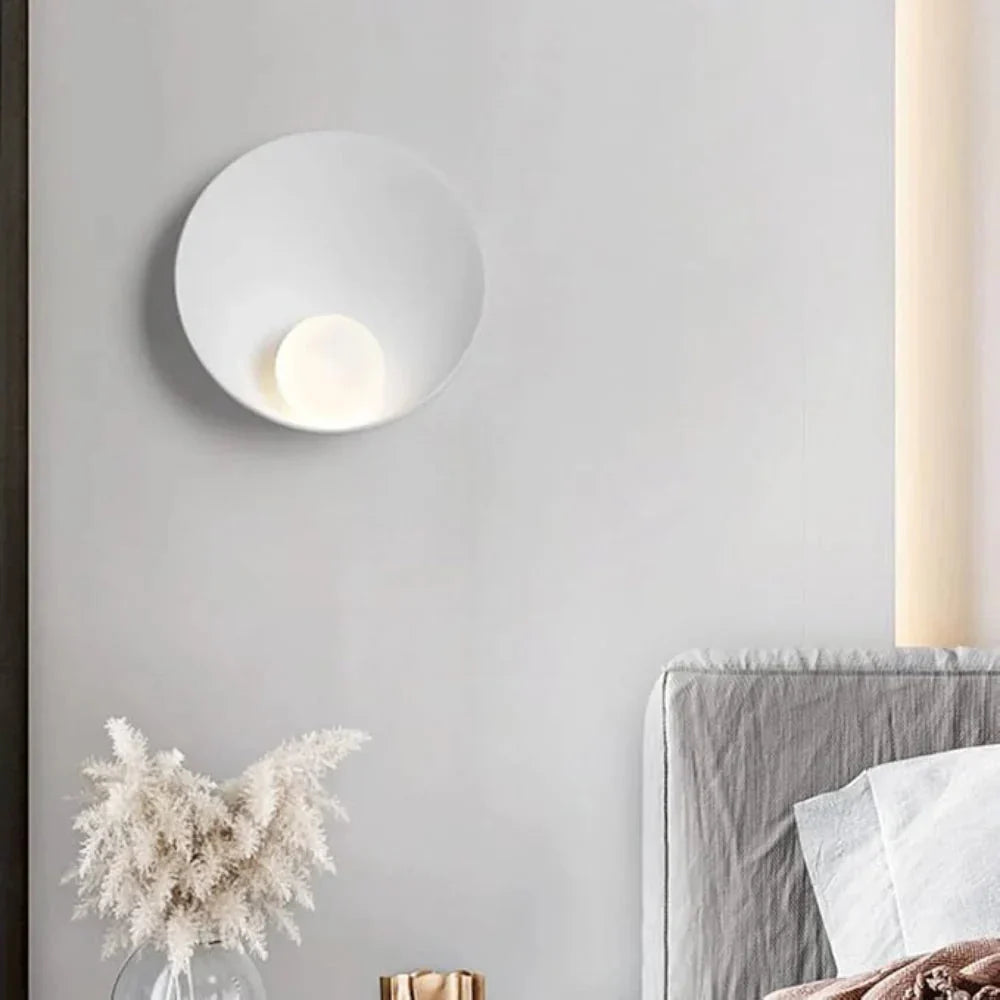 Japandi Resin Wall Sconce with Frosted Globe