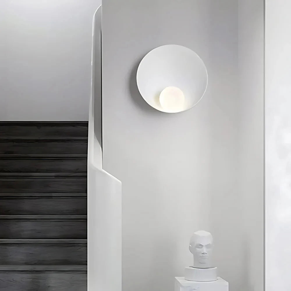 Japandi Resin Wall Sconce with Frosted Globe