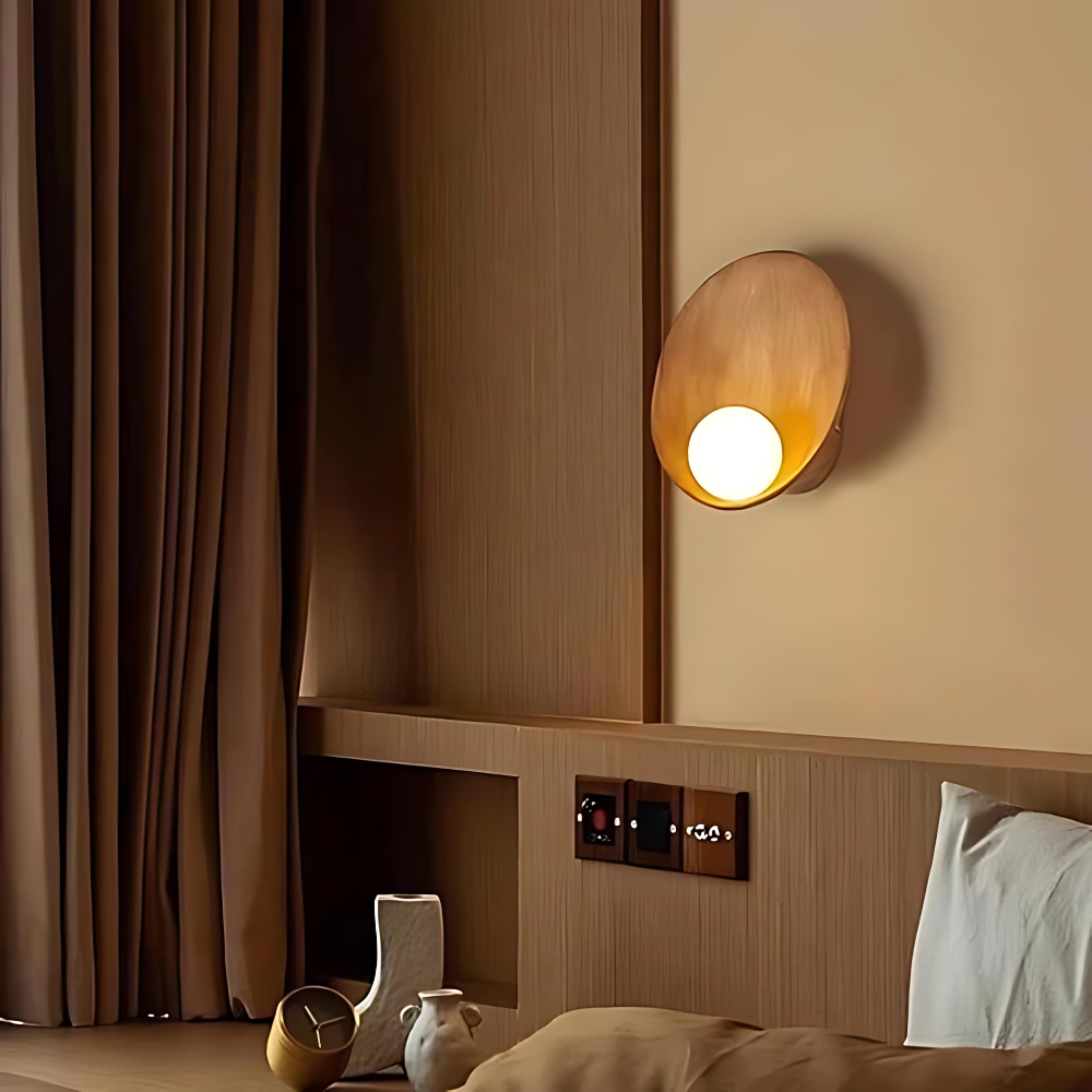 Japandi Resin Wall Sconce with Frosted Globe