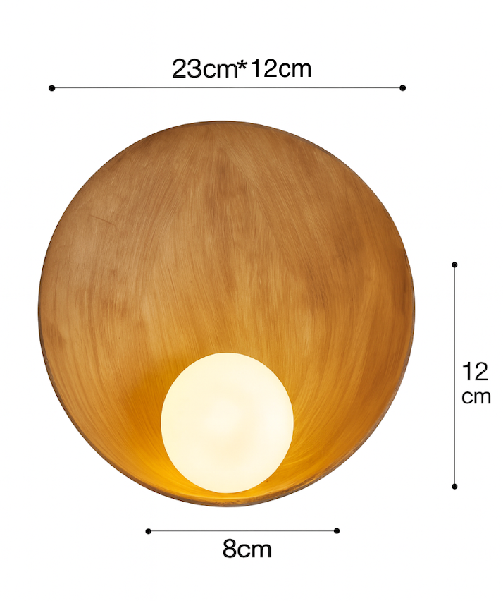 Japandi Resin Wall Sconce with Frosted Globe