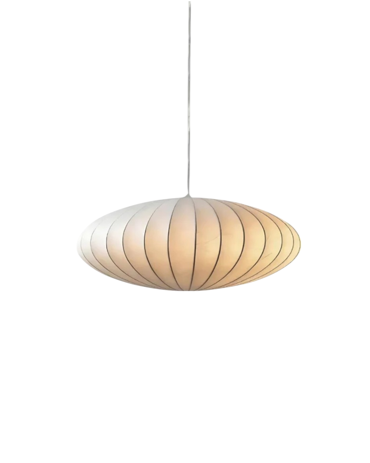 Japanese Ribbed Fabric Round Pendant Light