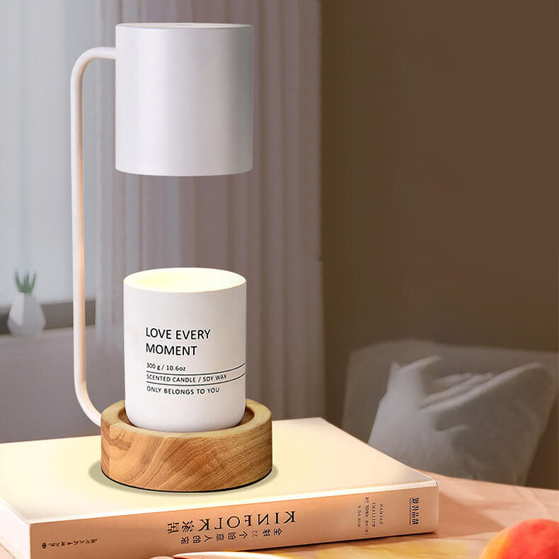 Japanese Wood Candle Warmer Lamp with Dimmer