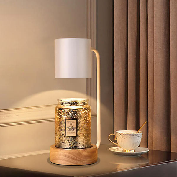 Japanese Wood Candle Warmer Lamp with Dimmer