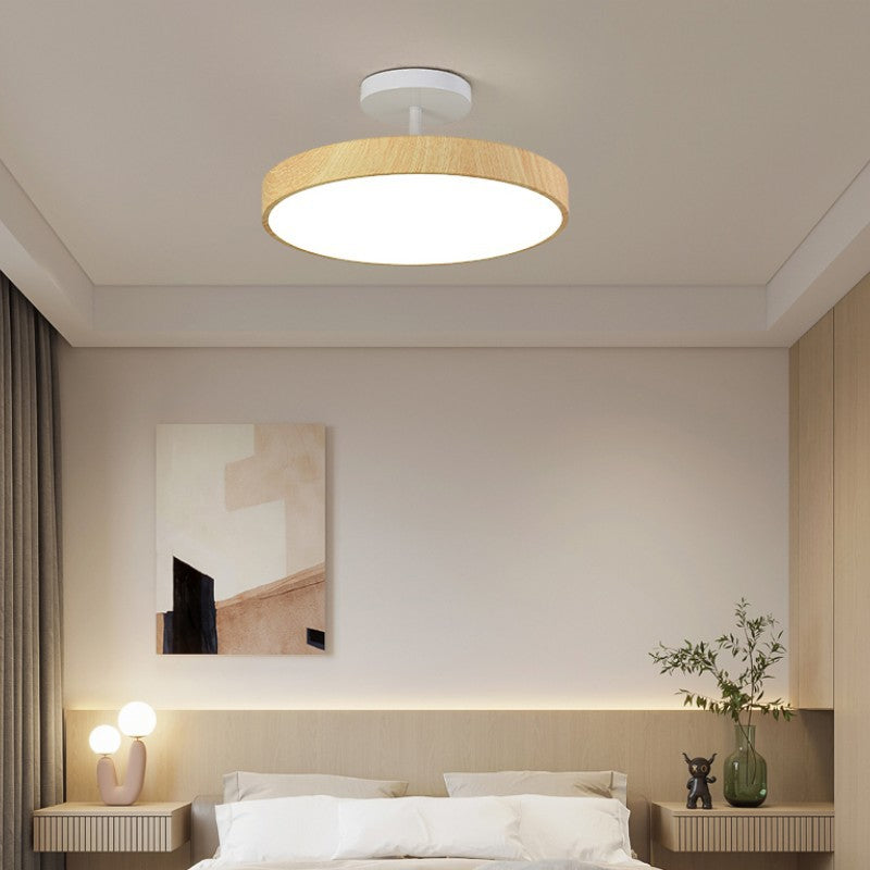 Japanese Wood Finish Semi Flush Ceiling Light