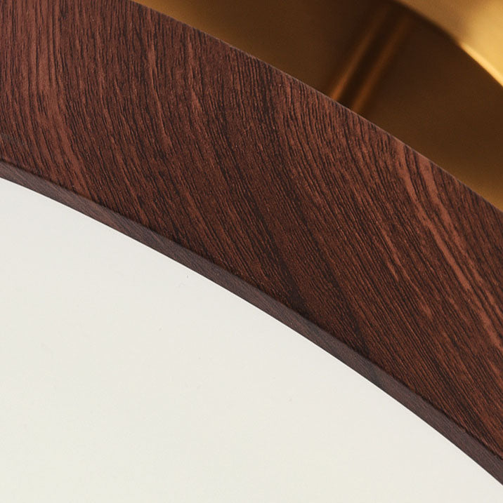 Japanese Wood Finish Semi Flush Ceiling Light