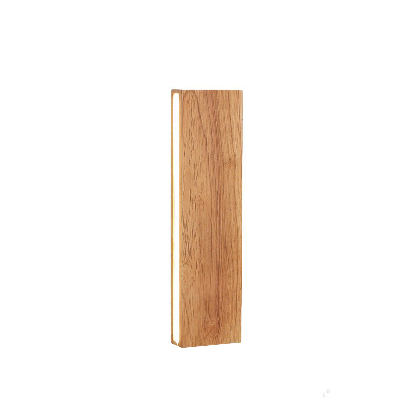 Japanese Wood LED Wall Sconce with Soft Glow