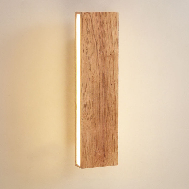 Japanese Wood LED Wall Sconce with Soft Glow