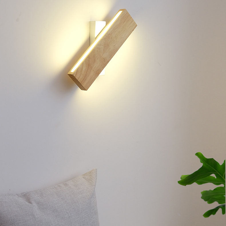 Japanese Wood LED Wall Sconce with Soft Glow