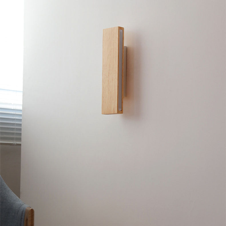 Japanese Wood LED Wall Sconce with Soft Glow
