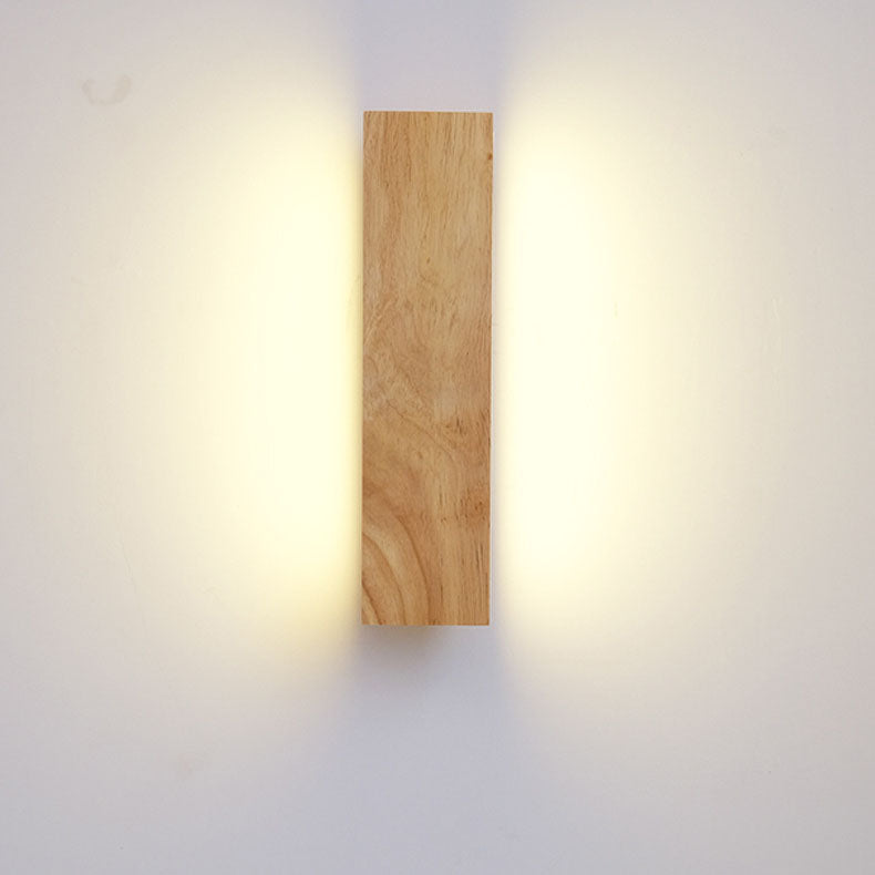 Japanese Wood LED Wall Sconce with Soft Glow