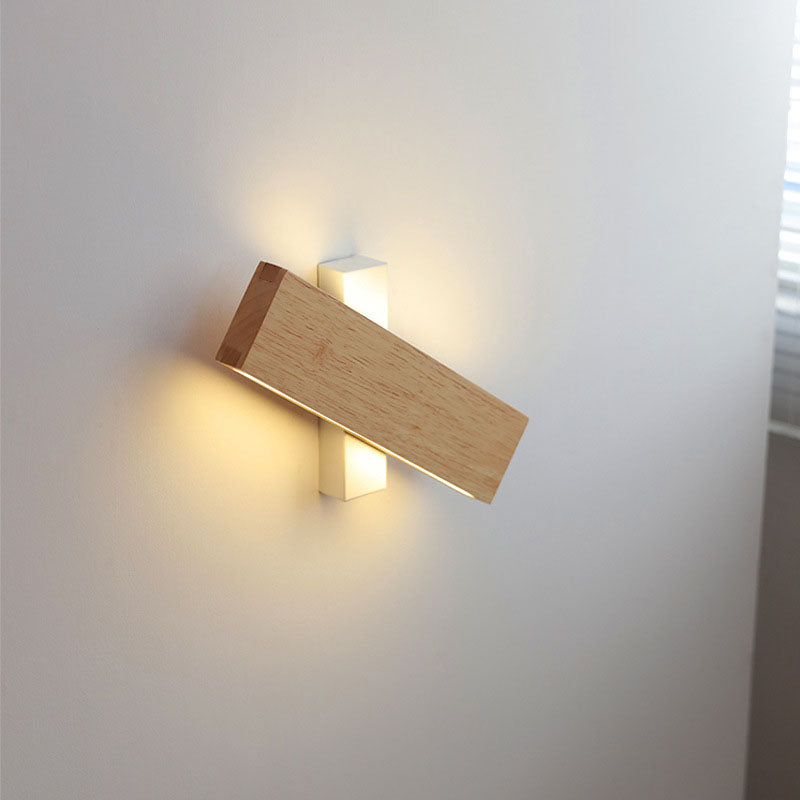 Japanese Wood LED Wall Sconce with Soft Glow