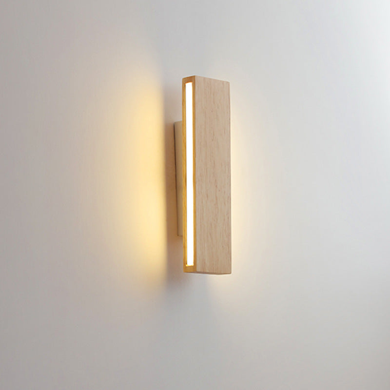 Japanese Wood LED Wall Sconce with Soft Glow