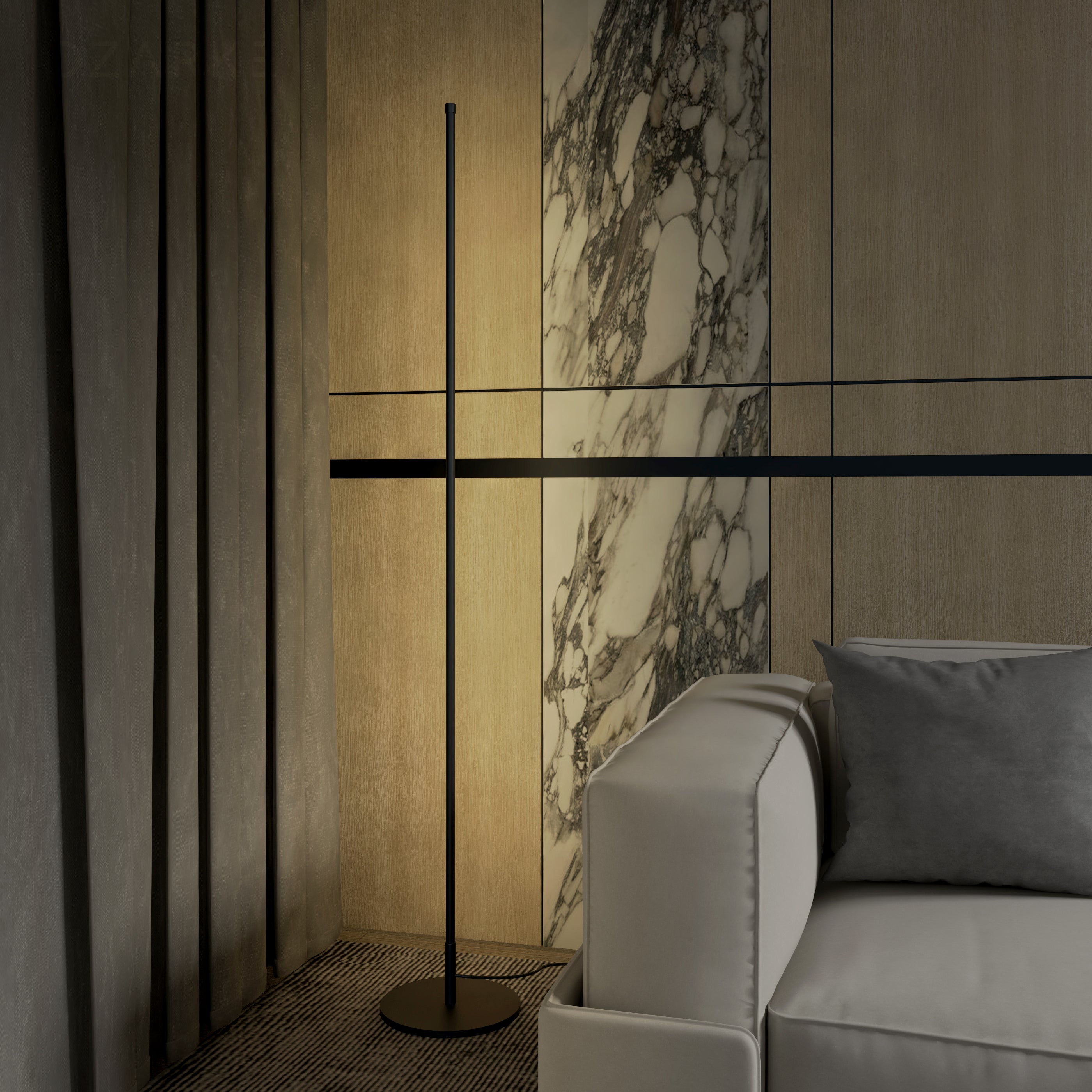 Modern Linear LED Floor Lamp with Soft Glow