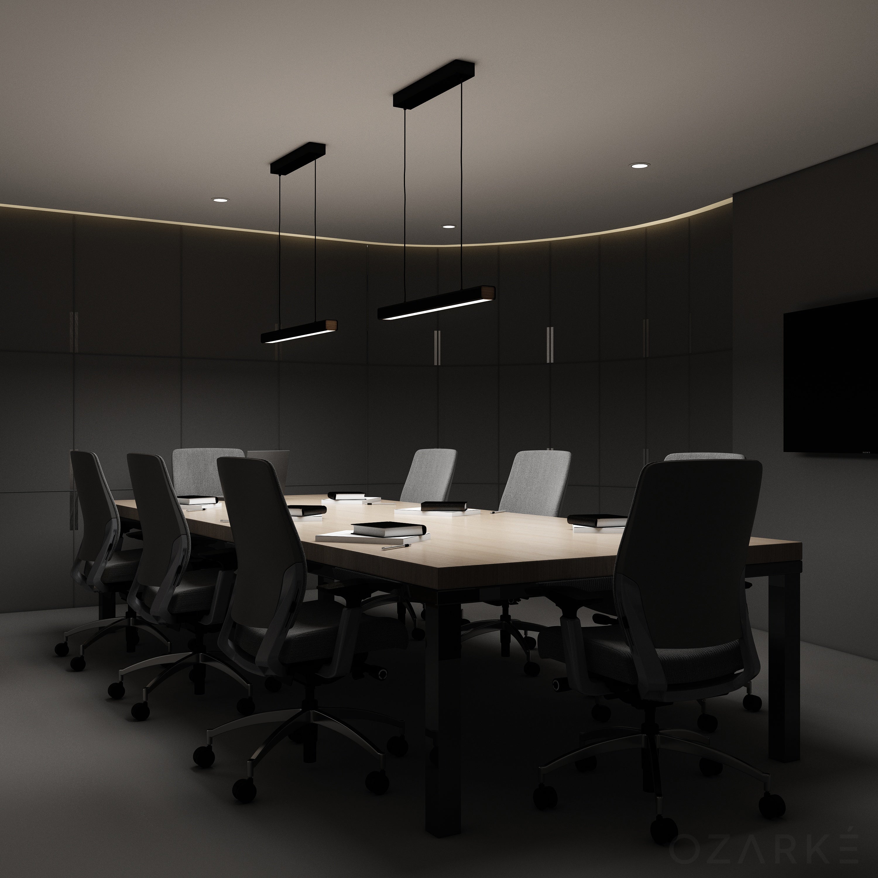Linear LED Pendant Light with Adjustable Glow