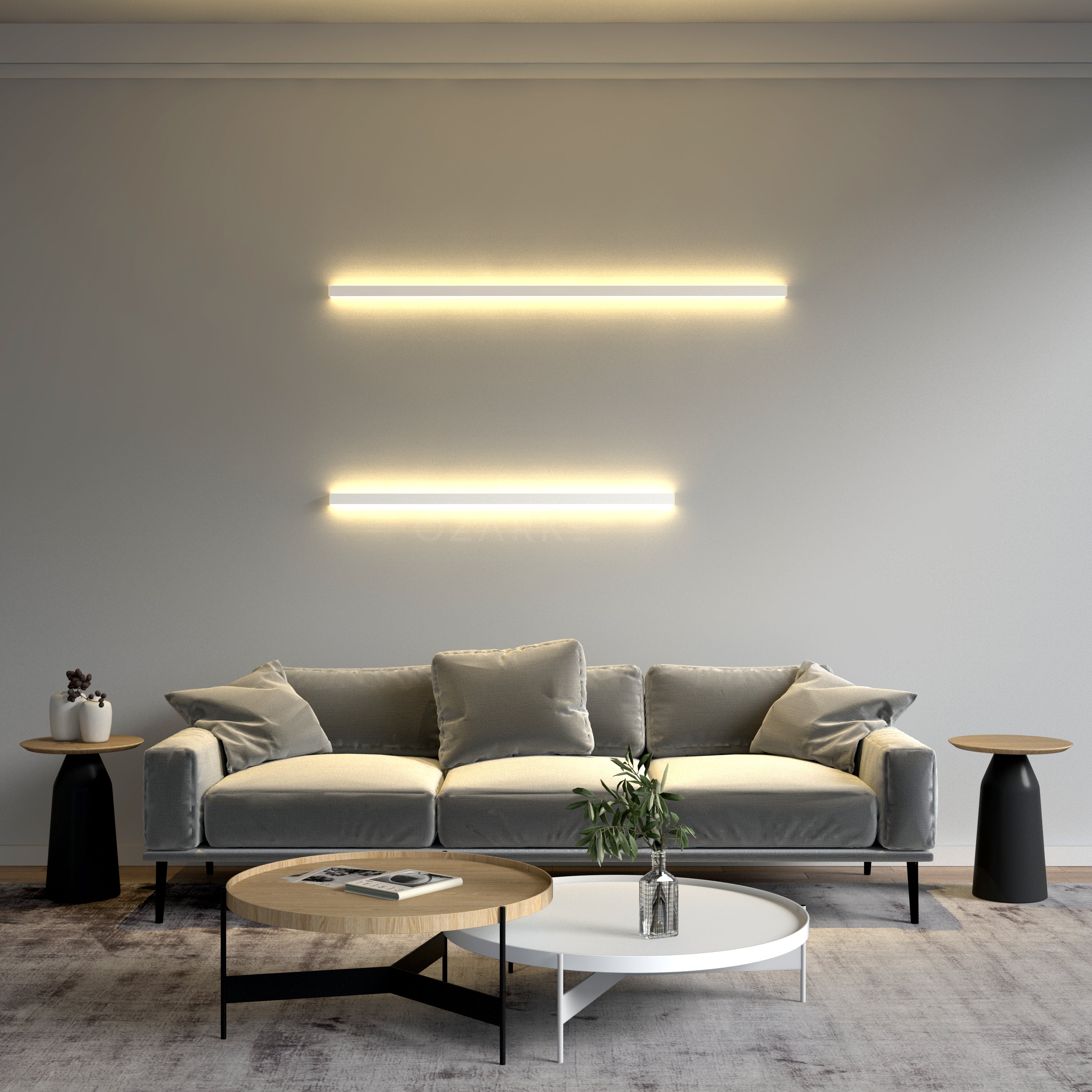 Linear LED Wall Lamp with Dimmable Back Glow