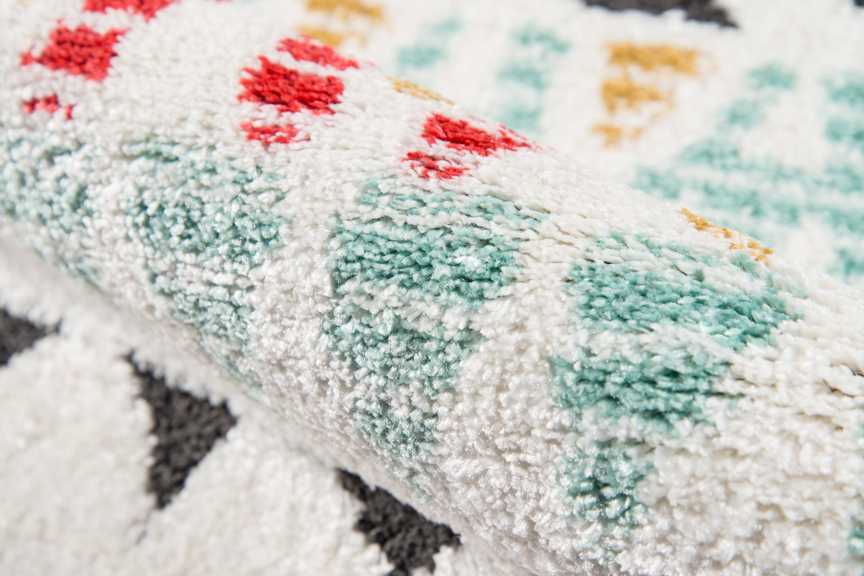 Boho Tribal Area Rug with Colorful Geometric
